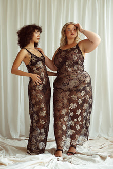  Bianca Black Lace Slip Dress - made in Australia